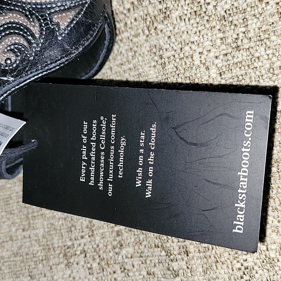BLACK STAR  SZ 7 NEW WITHOUT BOX GENUINE LEATHER - Picture 7 of 10